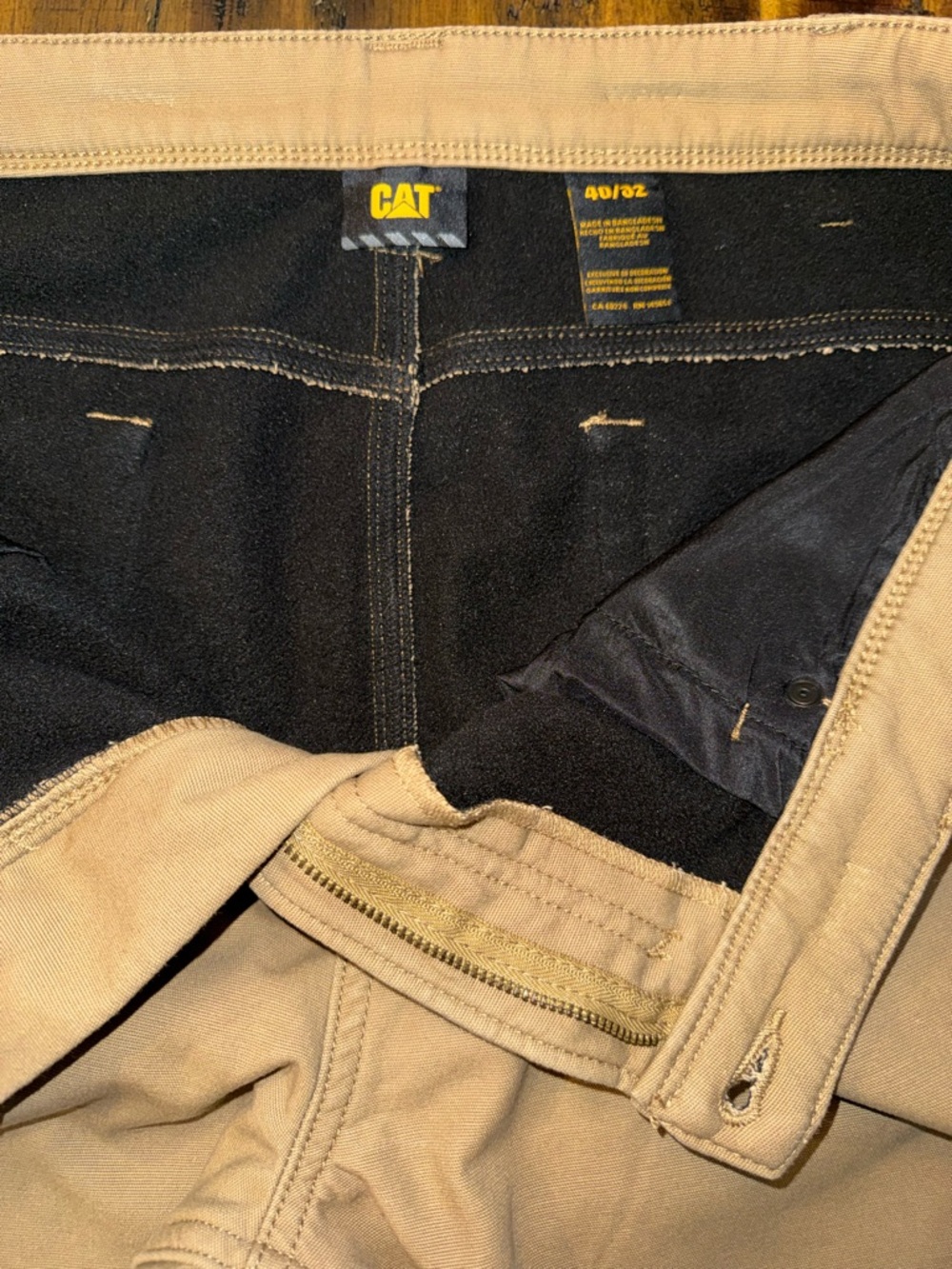 ๐ Men's CAT fleece lined pants. Durable, warm. sz 40x32 caterpillar thick NWOT - Picture 6 of 7